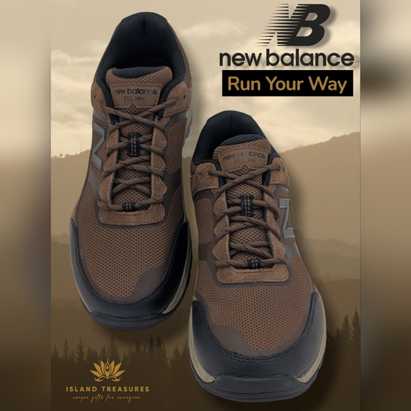 New Balance Abzorb Sz 10.5Trail Brown Sneaker Athletic Walking Shoe Mesh Suede - Picture 1 of 17